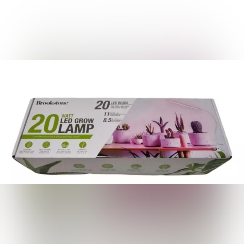 BROOKSTONE 20 Watt 3 Color Spectrum Modes LED Grow Lamp open box